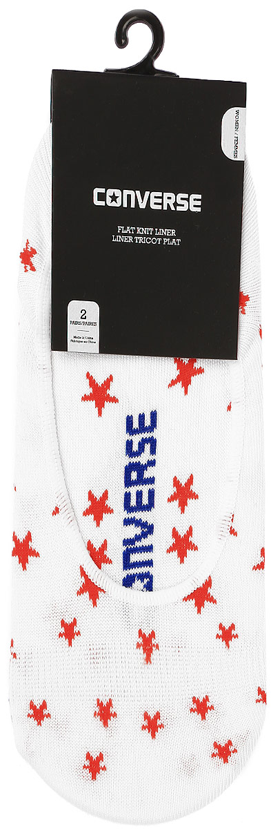 Комплект носковE567W2001 Комплект носковE567W2001Женские носки Converse изготовлены из качественного хлопка с добавлением нейлона и эластана. Модель выполнена в виде подследников и оформлена оригинальным принтом.