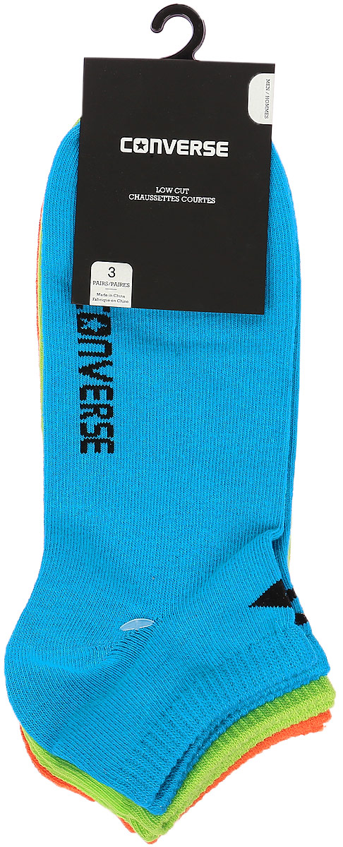 Комплект носковE217A3010 Комплект носковE217A3010Мужские носки Converse изготовлены из качественного смесового текстиля на основе хлопка. Модель оформлена буквенным принтом с названием бренда. Эластичная резинка плотно облегает ногу, не сдавливая ее.
