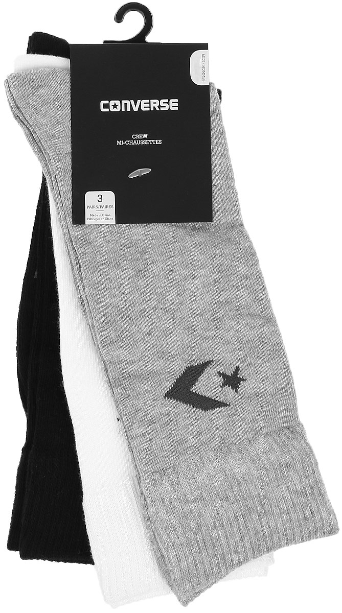 Комплект носковE218H3010 Комплект носковE218H3010Мужские носки Converse изготовлены из качественного полиэстера с добавлением эластана. Модель декорирована буквенным принтом с названием бренда. Эластичная резинка плотно облегает ногу, не сдавливая ее.