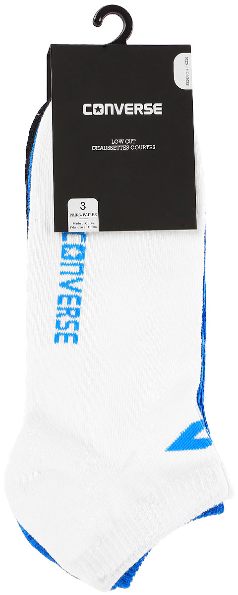 Комплект носковE217W3010 Комплект носковE217W3010Мужские носки Converse изготовлены из качественного смесового текстиля на основе хлопка. Модель оформлена буквенным принтом с названием бренда. Эластичная резинка плотно облегает ногу, не сдавливая ее.