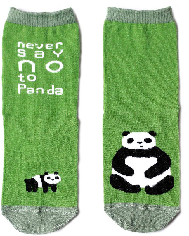 Носкиn111 Носкиn111Яркие носки с несимметричным принтом панда и надписью never say no to panda (никогда не говори нет панде)
