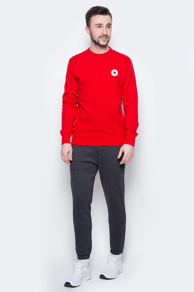 Толстовка10003121001 Толстовка10003121001Толстовка мужская Converse изготовлена из мягкого натурального хлопка. Модель выполнена с длинными рукавами и круглой горловиной. Толстовка дополнена эластичными резинками по низу изделия и на манжетах рукавов.