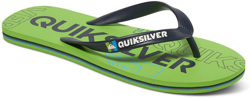 СланцыAQYL100233-XGGK СланцыAQYL100233-XGGKМодные мужские сланцы Molokai Nitro от Quiksilver покорят вас своим удобством. Верх модели выполнен из мягкого пластика. Эргономичная перемычка между пальцами позволит надежно закрепить модель на стопе. Мягкая фактурная стелька позволяет не скользить ноге при движении. Упругая губчатая каучуковая подошва с логотипом Quiksilver обеспечивает уверенное сцепление с любой поверхностью. Текстовый и графический логотип Quiksilver на стрепе придает сланцам особый вид. Стильные сланцы прекрасно подойдут для похода в бассейн или на пляж.