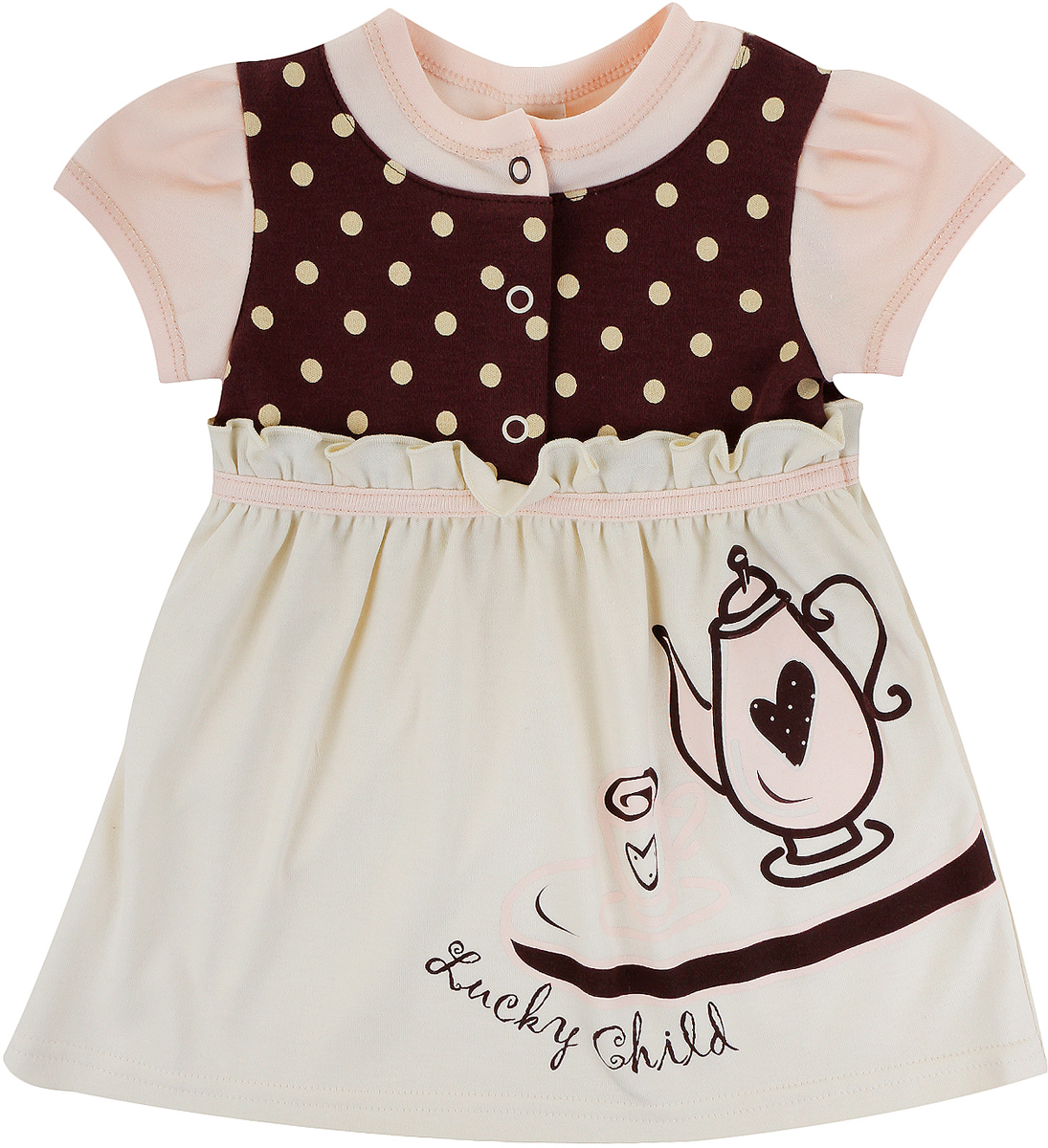 Платье23-62 Платье23-62Платье от Lucky Child не только красивое, но и функциональное. К примеру, легкая кофточка сверху превратит платье в нарядную юбочку и позволит устроить прогулку летним вечером.