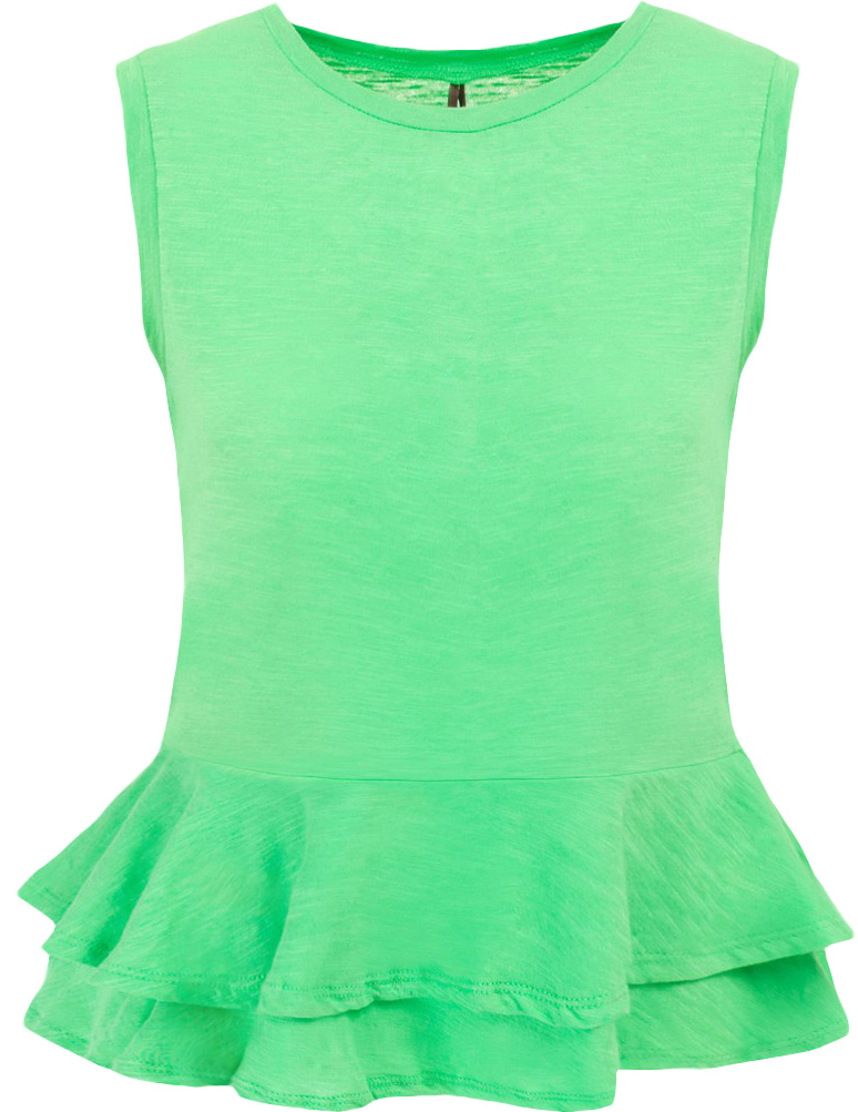 БлузкаB237033_Bright Green БлузкаB237033_Bright GreenБлузка женская Baon выполнена из натурального хлопка. Модель с круглым вырезом горловины понизу оформлена оборками.