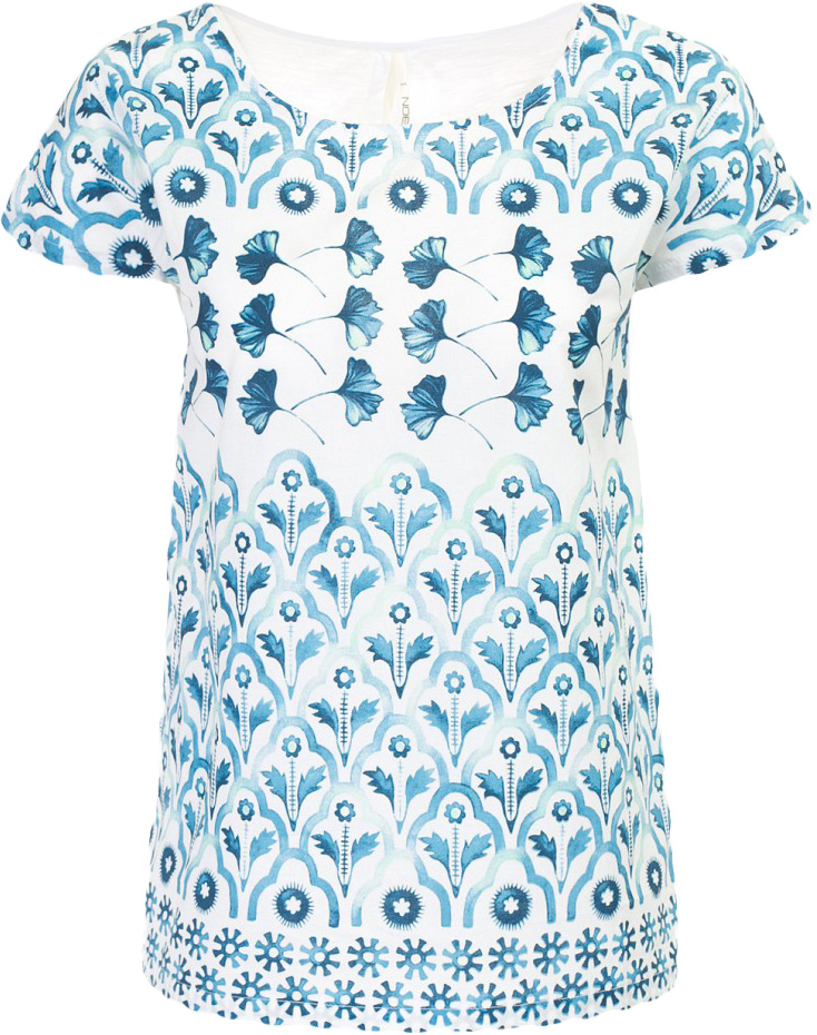 ФутболкаB237047_White Printed ФутболкаB237047_White PrintedФутболка женская Baon выполнена из вискозы и хлопка. Модель с круглым вырезом горловины и короткими рукавами.