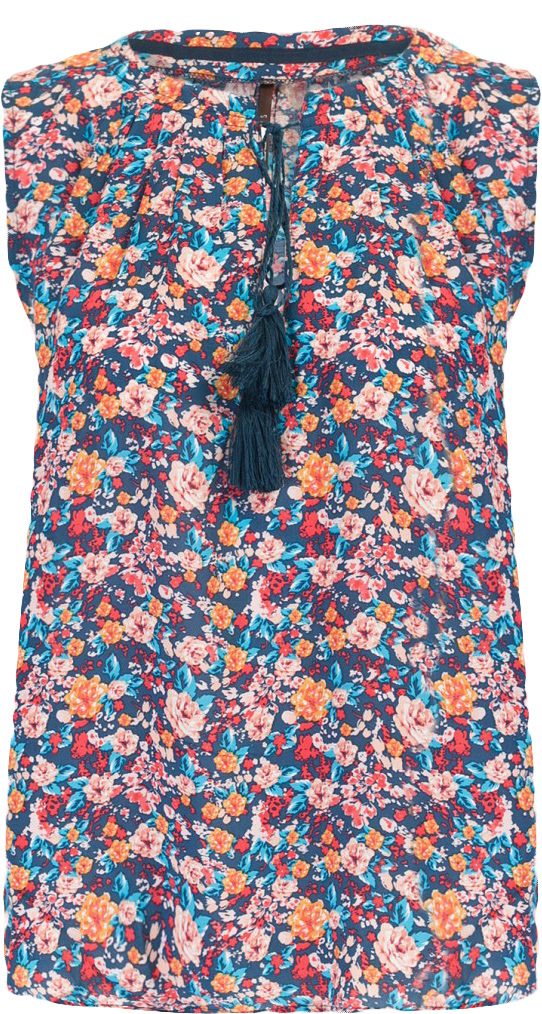 БлузкаB267010_Navy Printed БлузкаB267010_Navy PrintedБлузка женская Baon выполнена из вискозы. Модель с круглым вырезом горловины оформлена оригинальным принтом.