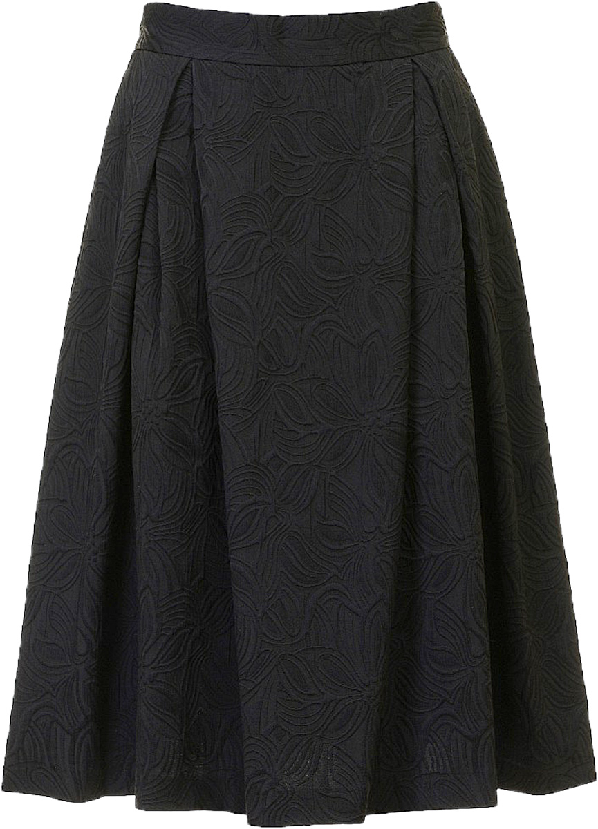 ЮбкаB477027_Black Jacquard ЮбкаB477027_Black JacquardЮбка женская Baon выполнена из полиэстера, хлопка и эластана. Модель оформлена оригинальным принтом.