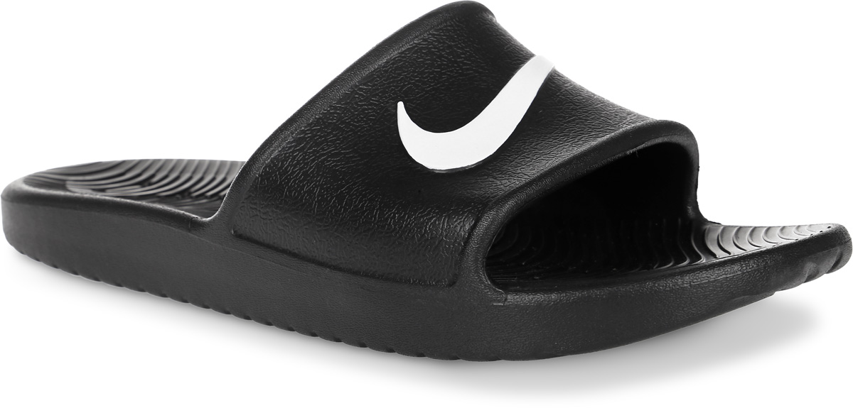Шлепанцы832528-001 Шлепанцы832528-001Мужские шлепанцы Kawa Shower от Nike полностью выполнены из материала ЭВА. Рельефная поверхность верхней части подошвы обеспечивает комфорт при движении. Основание подошвы дополнено рифлением. Подошва оформлена перфорацией.