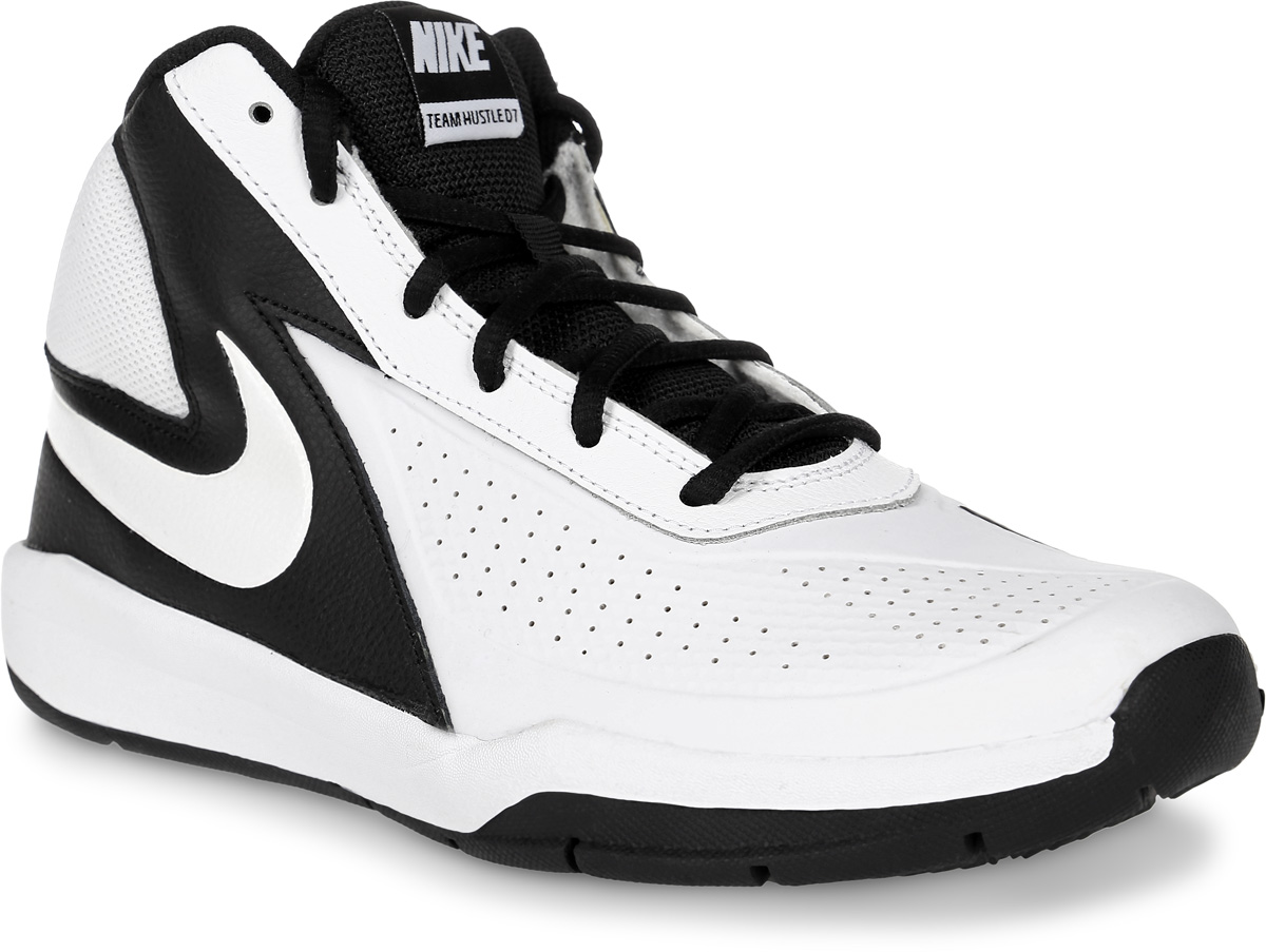 Кроссовки747998-101 Кроссовки747998-101Кроссовки для мальчика Team Hustle D 7 от Nike, выполненные из натуральной и искусственной кожи, дополнены вставками из текстиля. Внутренняя поверхность из текстиля не натирает. Шнуровка надежно зафиксирует модель на ноге. Глубокие эластичные желобки на подошве обеспечивают гибкость и сцепление с поверхностью.