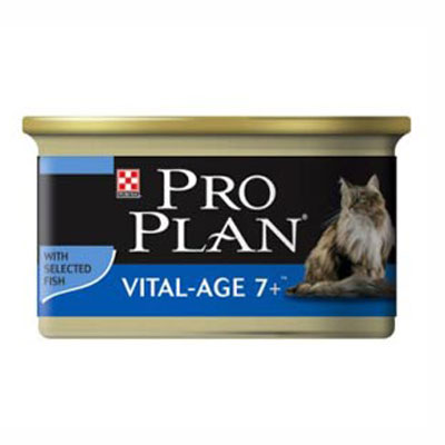 Консервы Pro Plan "Vital-Age 7+" для пожилых кошек, мусс с тунцом