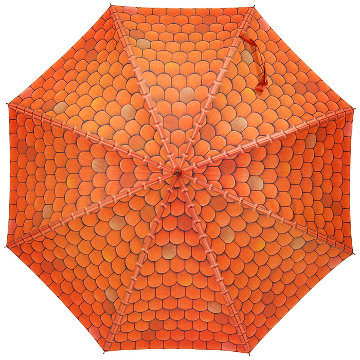 Зонт-трость полуавтомат "Крыша над головой", цвет: оранжевый