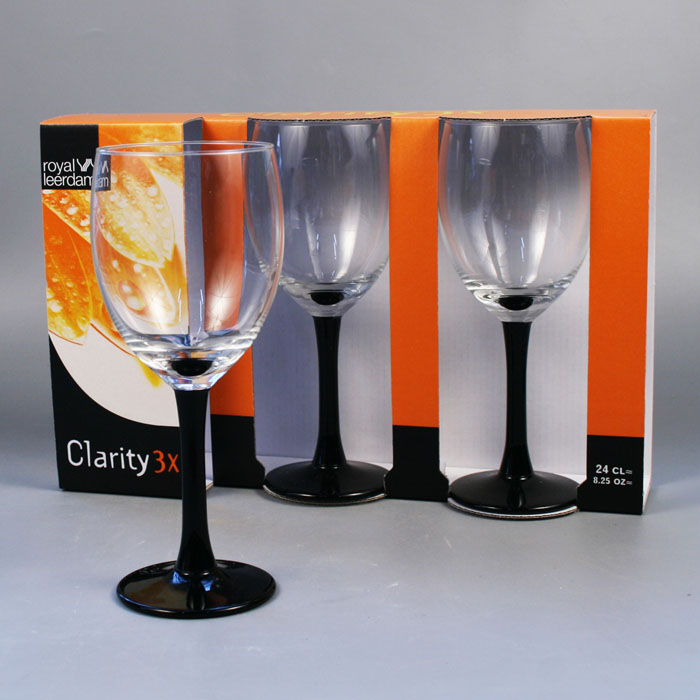 Набор бокалов "Clarity Black", цвет: черный, 240 мл, 3 шт Набор бокалов "Clarity Black", цвет: черный, 240 мл, 3 шт