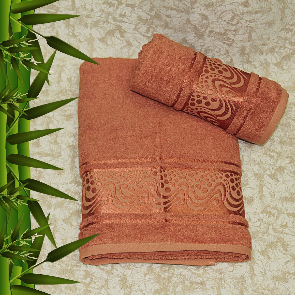Полотенце Mariposa "Aqua", цвет: бронзовый, 50 х 90 см