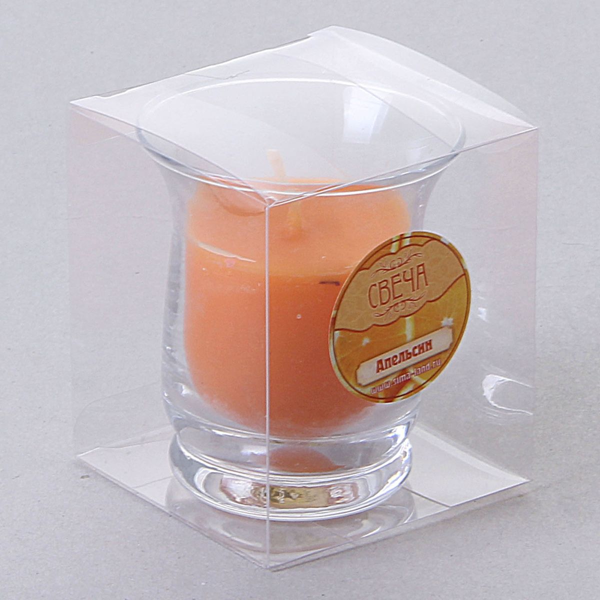 Свеча ароматизированная Sima-land "Романтика", с ароматом апельсина, высота 7,5 см