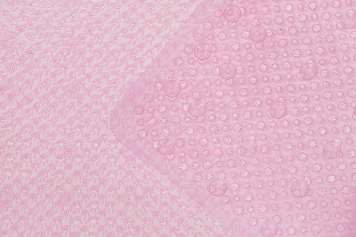 Коврик для ванной Vortex "Травка", противоскользящий, цвет: розовый, 65 х 36 см