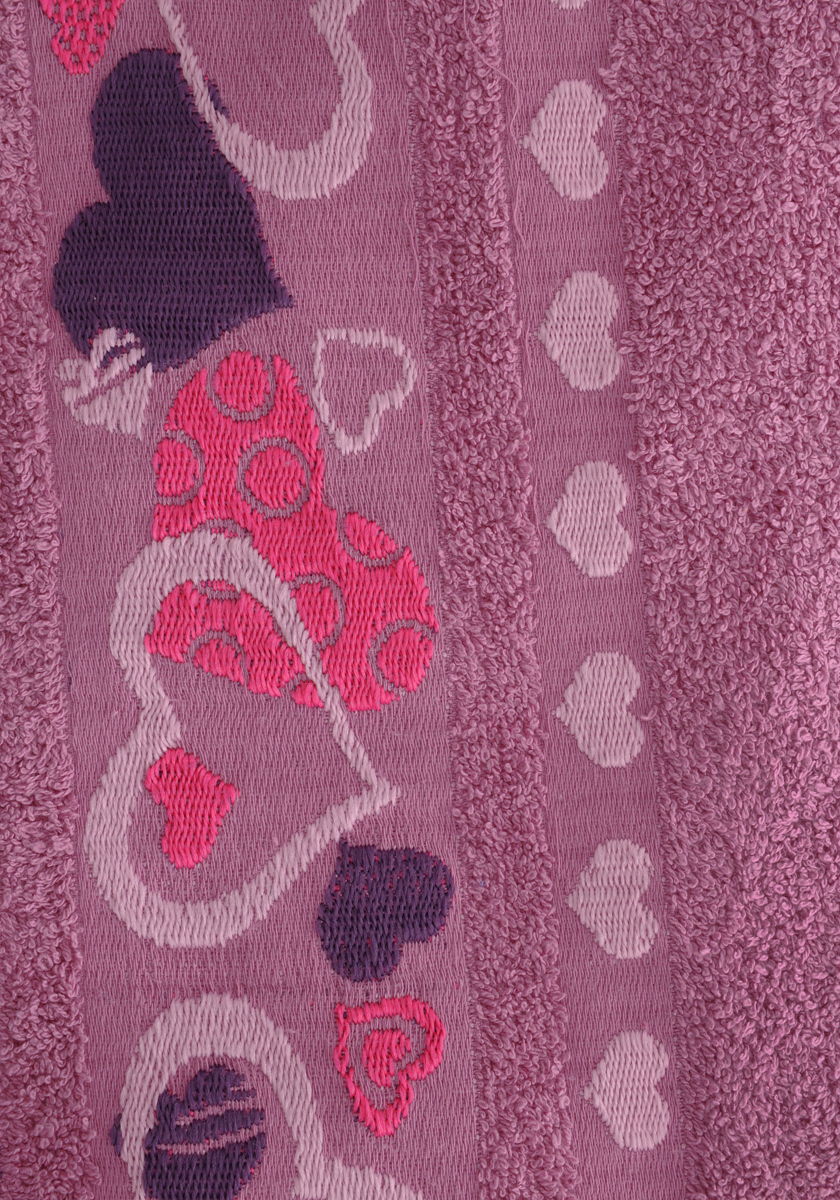 Полотенце Soavita "Сердце", цвет: лиловый, 70 х 140 см
