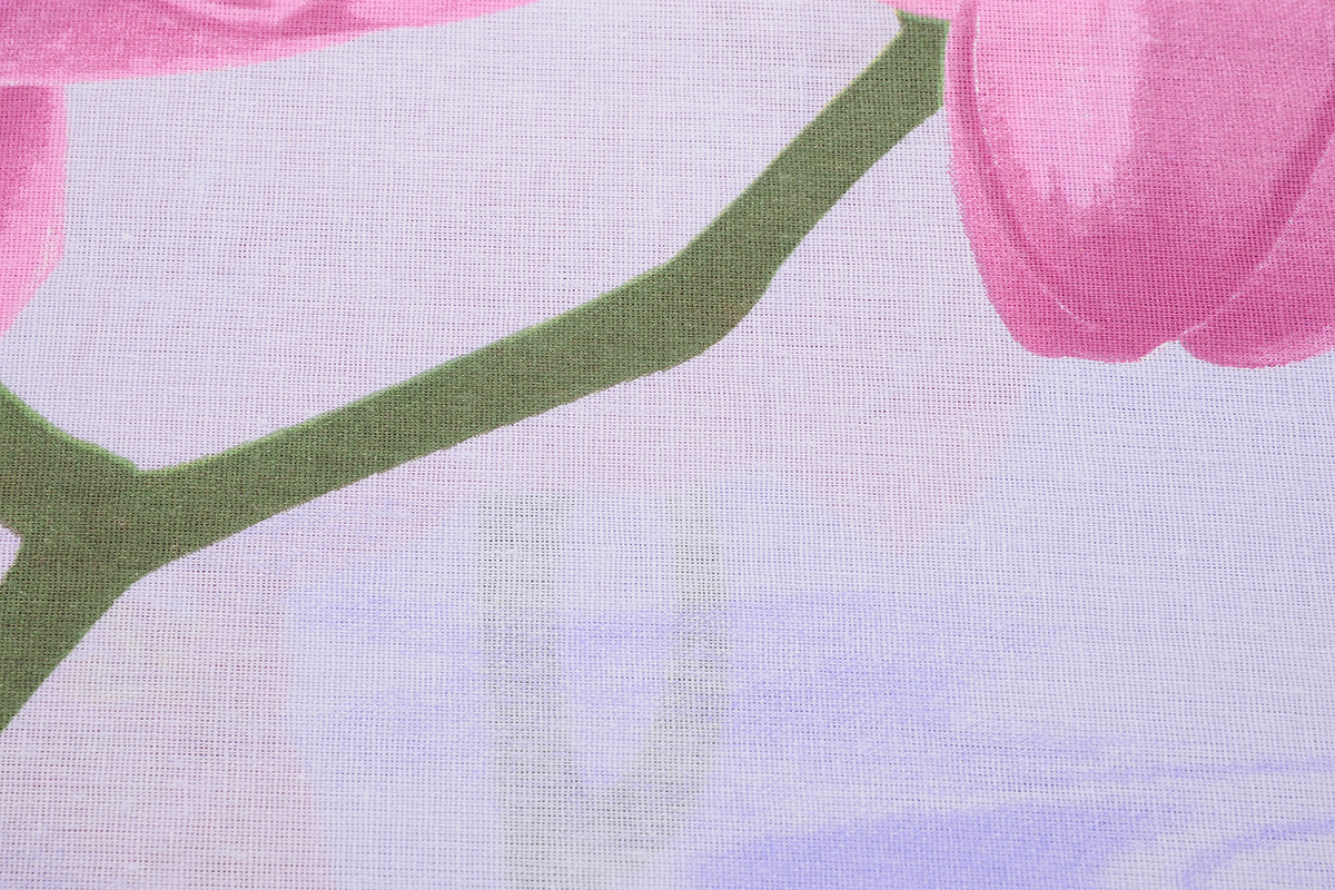 Комплект белья Катюша "Орхидея", семейный, наволочки 50х70, цвет: сиреневый, розовый, зеленый