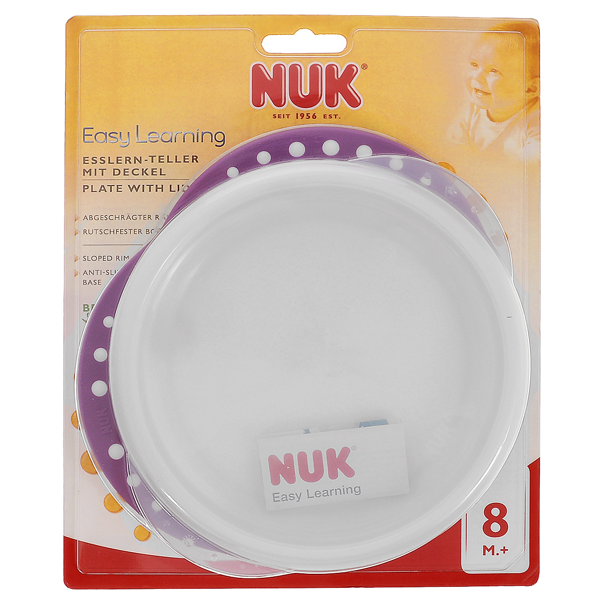 NUK Тарелка детская Easy Learning от 8 месяцев цвет сиреневый NUK Тарелка детская Easy Learning от 8 месяцев цвет сиреневый