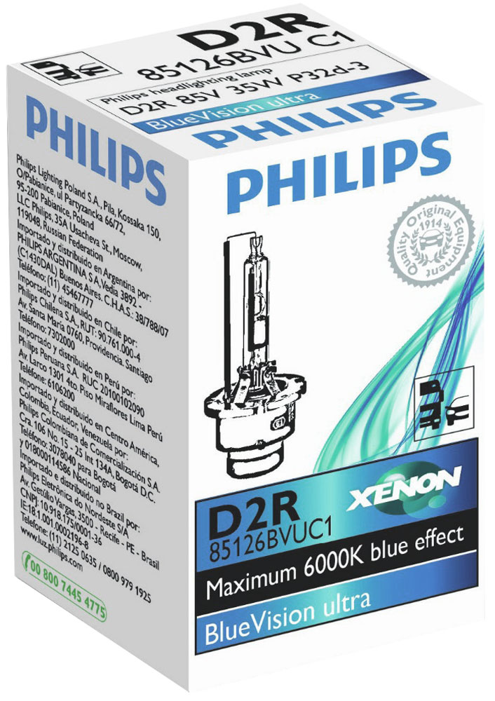    Philips BlueVision Ultra D2R 85V-35W (P32d-3) 85126BVUC1