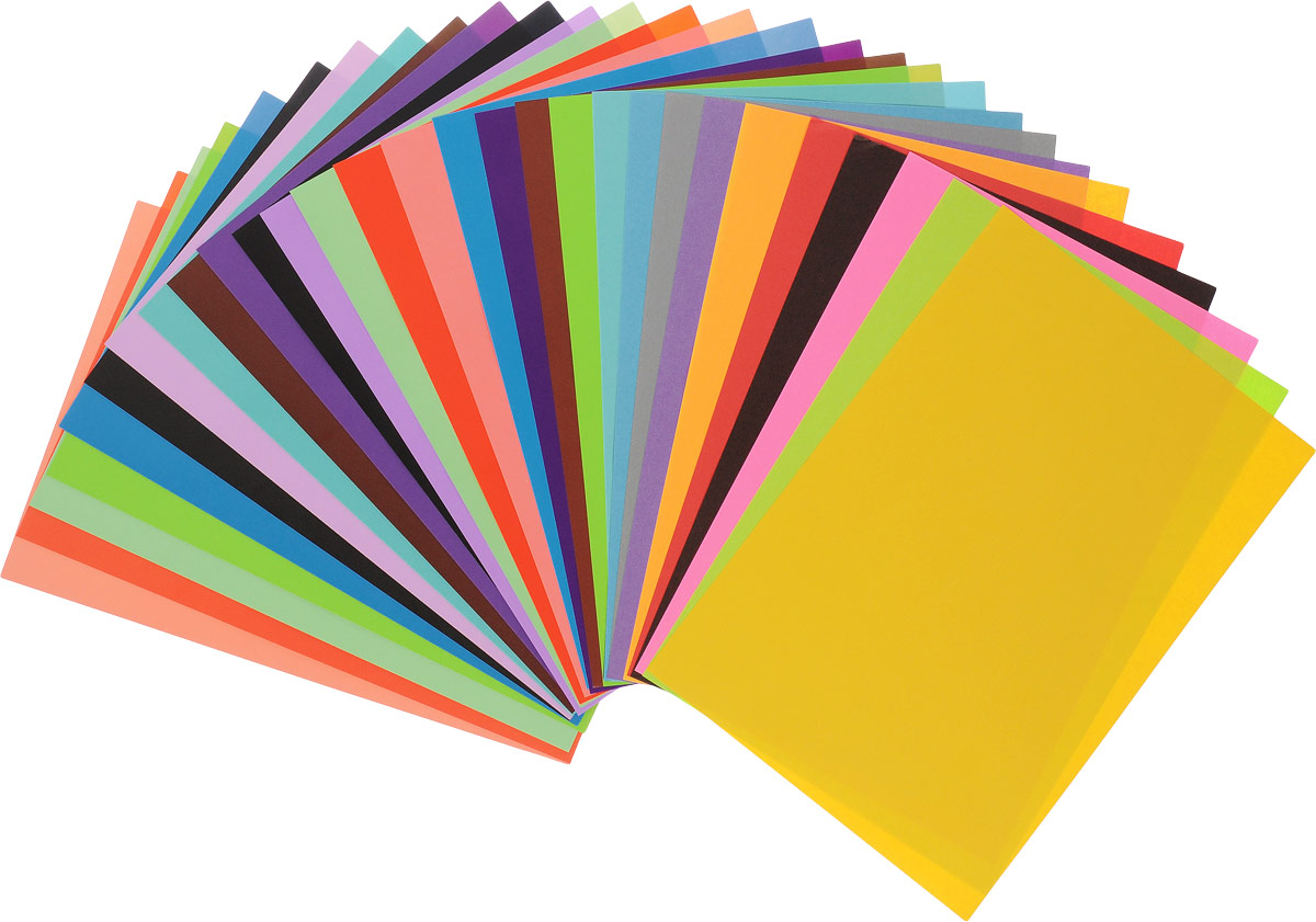 Альт Набор цветной бумаги и цветного картона 30 листов 50 цветов