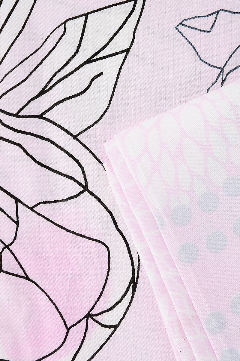 Комплект белья Tiffany's Secret "Аромат нежности", евро, наволочки 70х70, цвет: розовый, белый, серый
