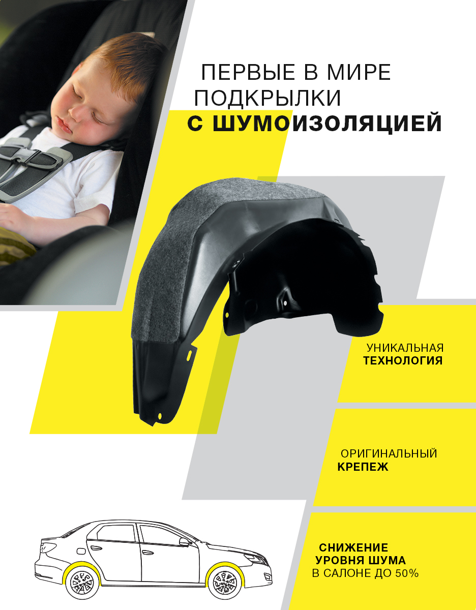 Подкрылок с шумоизоляцией "Novline-Autofamily", для Renault Duster 4x2, 05/2015 -> (задний правый)