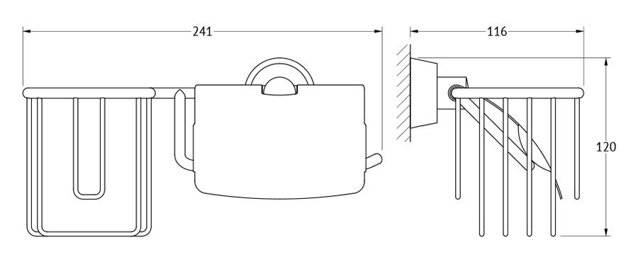 Держатель освежителя воздуха и туалетной бумаги FBS "Vizovice", с крышкой, цвет: хром. VIZ 054