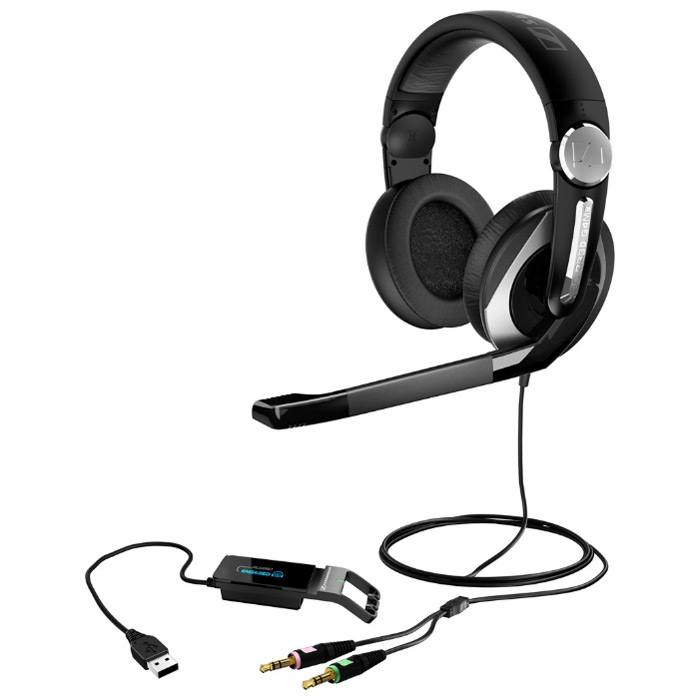 Sennheiser PC 333DPC333D Sennheiser PC 333DPC333DИгровые наушники Sennheiser PC 333D разработаны с учетом потребностей геймеров, поэтому они отлично подходят для длительных виртуальных баталий. Sennheiser PC 333D не просто обеспечивает великолепный звук. Она гарантирует возможность точного позиционирования источников звука в игровом мире, благодаря чему владелец может быстро обнаружить противника. Также с этой гарнитурой вы можете наслаждаться невероятно реалистичным и захватывающим звучанием, глубже проникнуться сюжетом игры. Их характерными особенностями являются: • использование технологии Dolby 7.1, обеспечивающей объемное пространственное звучание; • закрытые наушники с большими, плотно прилегающими амбушюрами, благодаря чему можно надолго забыть об окружающем мире; • наличие чувствительного микрофона с защитой от посторонних шумов — по нему можно говорить, не напрягая голосовые связки; • удобный регулятор громкости, интегрированный в первую чашку наушников — теперь вам не нужно переключать...