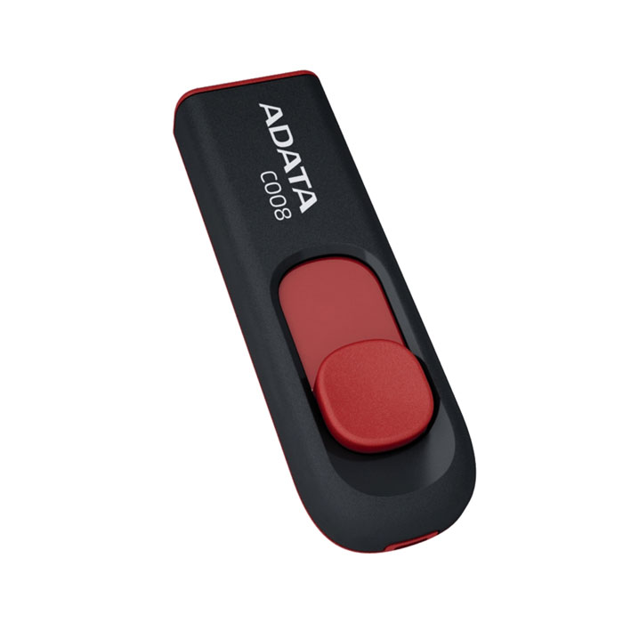 ADATA C008 32GB, Black-Red USB-накопительAC008-32G-RKD ADATA C008 32GB, Black-Red USB-накопительAC008-32G-RKDUSB флеш-накопитель ADATA C008 с выдвижным разъёмом. Гладкий дизайн USB-коннектора в выдвижном корпусе, который плавно раскрывается одним движением большого пальца. Конструкция корпуса без колпачка (крышки) исключает трудности, связанные с потерей колпачков для флэш-дисков. USB-коннектор можно открыть всего одной рукой, что очень удобно, когда скорость является главным условием. Флэш-диск C008 имеет удобный дизайн со специальным отверстием для шнурка и может быть прикреплен к ключам или мобильному телефону. Матовый грязеотталкивающий корпус устойчив к повреждениям. Модель C008 имеет элегантную форму и выпускается в двух стильных цветовых вариантах.
