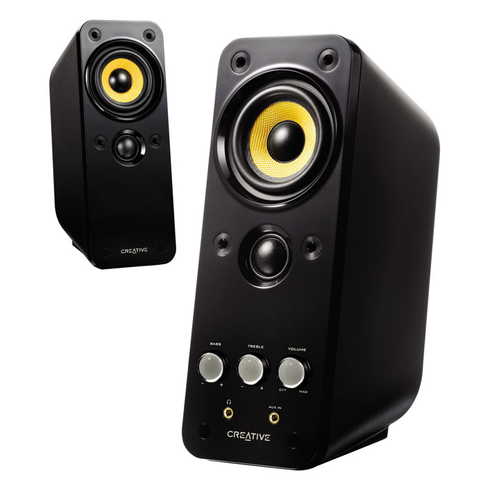 Creative GigaWorks T20 SII980-000418 Creative GigaWorks T20 SII980-000418Выпустив систему GigaWorks T20 Series II, компания Creative подняла проектирование динамиков еще на одну ступень. Эта новая двухкомпонентная система с глянцевой черной поверхностью, созданная на базе получившего мировое признание процессора, была тщательно усовершенствована как внешне, так и в части акустических возможностей, демонстируя поистине ошеломляющие характеристики. Высококачественные среднечастотные и высокочастотные динамики системы GigaWorks T20 Series II, обеспечивающие хорошо сбалансированный звук, дополняющийся с помощью технологии Creative BasXPort мощными басами без использования сабвуфера, откроют Вам, как великолепно может звучать Ваша музыка. Два входа позволяют одновременно подсоединять компьютер и MP3-плеер без необходимости отсоединения и подсоединения кабелей.