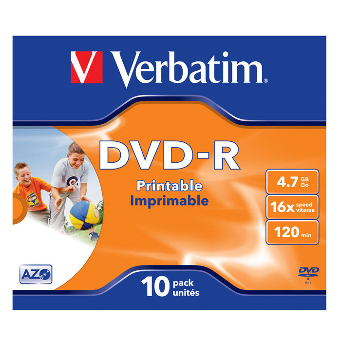 Verbatim DVD-R 4.7GB, 16x, 10шт, Jewel Case, Printable (43521)43521 Verbatim DVD-R 4.7GB, 16x, 10шт, Jewel Case, Printable (43521)43521В дисках Verbatim DVDR/RW используется технология MKM/Verbatim, обеспечивающая непревзойденное качество записи. Тесное сотрудничество отдела исследований и разработок компании Mitsubishi Chemical с производителями дисководов обеспечивает широкую совместимость дисков Verbatim, что делает их идеальными носителями для передачи компьютерных данных, домашних видеофильмов, фотографий и музыки. От европейского лидера* в производстве записываемых носителей.