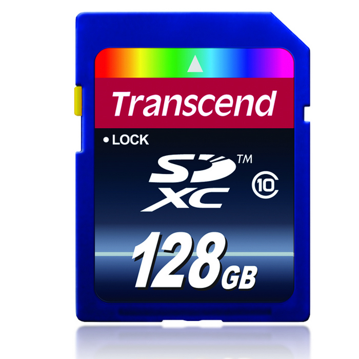 Transcend SDXC Class 10 128GB карта памятиTS128GSDXC10 Transcend SDXC Class 10 128GB карта памятиTS128GSDXC10Карты памяти Transcend увеличенной емкости формата SDXC позволяют хранить поистине огромный объем информации - до 128 ГБ! Высокая скорость доступа Class 10 обеспечивает необходимые условия для использования SDXC в современных фото- и видеокамерах, особенно для записи серий снимков и FullHD-контента. Внимание: перед оформлением заказа убедитесь в поддержке вашим электронным устройством карт памяти данного объема.
