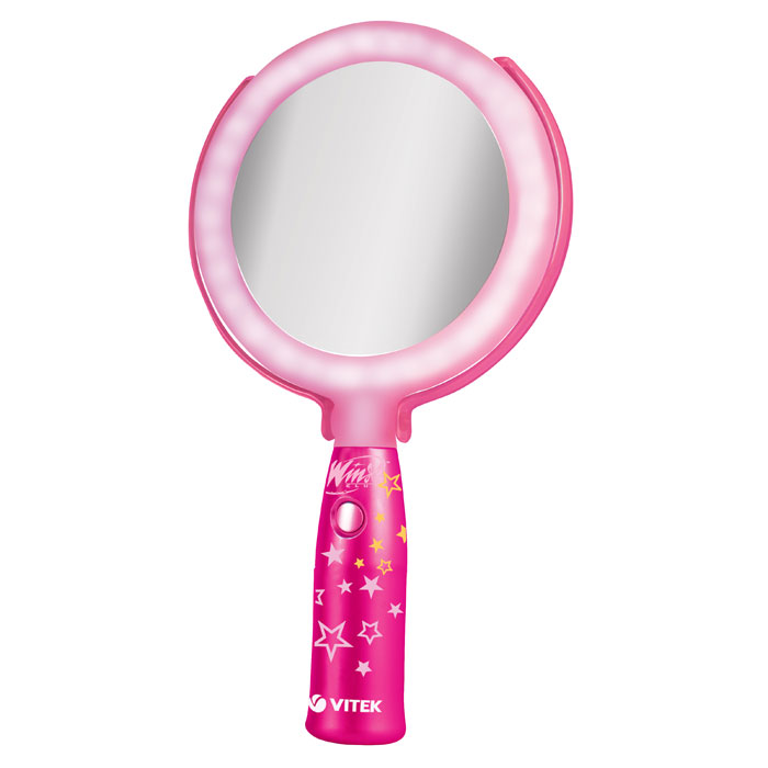 Vitek Winx 2101 Stella зеркало2101-WX-01 Vitek Winx 2101 Stella зеркало2101-WX-01Стильное двустороннее зеркало с подсветкой Winx WX-2101 STL имеет режимы включения/отключения и специальную складную подставку, которые обеспечивают высокий уровень удобства в процессе его использования. Питание подсветки осуществляется от батареек типа ААА. Двустороннее зеркало с подсветкой Winx WX-2101 STL воплощает в себе модный красочный дизайн и широкие функциональные возможности. Оригинальные цветовые решения в стиле Стеллы из Winx Club делают его настоящей изюминкой любого интерьера. Волшебное зеркало поведает о восхитительной красоте и поможет всегда оставаться такой же милой и привлекательной. Двусторонняя подсветка с режимом вкл./выкл. Складная подставка Питание от 3 х ААА батарей Диаметр: 13 см