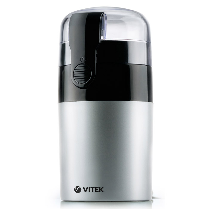 Vitek VT-1540(SR), Silver кофемолкаVT-1540(SR) Vitek VT-1540(SR), Silver кофемолкаVT-1540(SR)Если вы любите выпить по утрам чашку горячего, крепкого кофе, то кофемолка Vitek 1540 станет для вас прекрасным приобретением. Данная модель снабжена ротационными ножами, которые быстро и качественно перемелют кофе. Причем за один раз может быть перемолото до 40 грамм кофе. Импульсный режим позволяет перемолоть даже очень твердые зерна за считанные секунды. Кофемолка Vitek 1540 имеет функцию блокировки включения, если крышка открыта. Так что работать с этой кофемолкой будет не только просто, но ещё и совершенно безопасно.