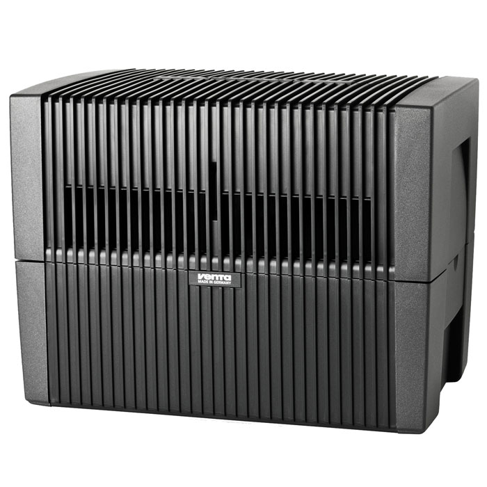 Venta LW 45, Black Мойка воздуха4011143454526 Venta LW 45, Black Мойка воздуха4011143454526Venta LW45 - увлажнитель-очиститель воздуха для помещений общей площадью до 75 м2. Основное применение данные модели находят в квартирах типа студия, загородных домах с большими комнатами и холлами, офисных помещениях, производственных помещениях типографий, залах музеев и библиотек. Контактная площадь пластин барабана в модели LW45 составляет 4,2 м2, что сопоставимо с водяной поверхностью двух ванн, а производительность такой модели – 270 м3/час. Поэтому LW45 – самая производительная бытовая мойка воздуха среди всех существующих на рынке. Обращали ли Вы внимание, какая площадь пластин барабана в мойках воздуха других марок, при том, что производитель данных приборов заявляет об обслуживаемой площади до 50 м2…? Модель LW45 в белом исполнении чаще всего приобретают для помещений со светлой мебелью и полами (например, паркет из Клена, Дуба, Карельской сосны…).