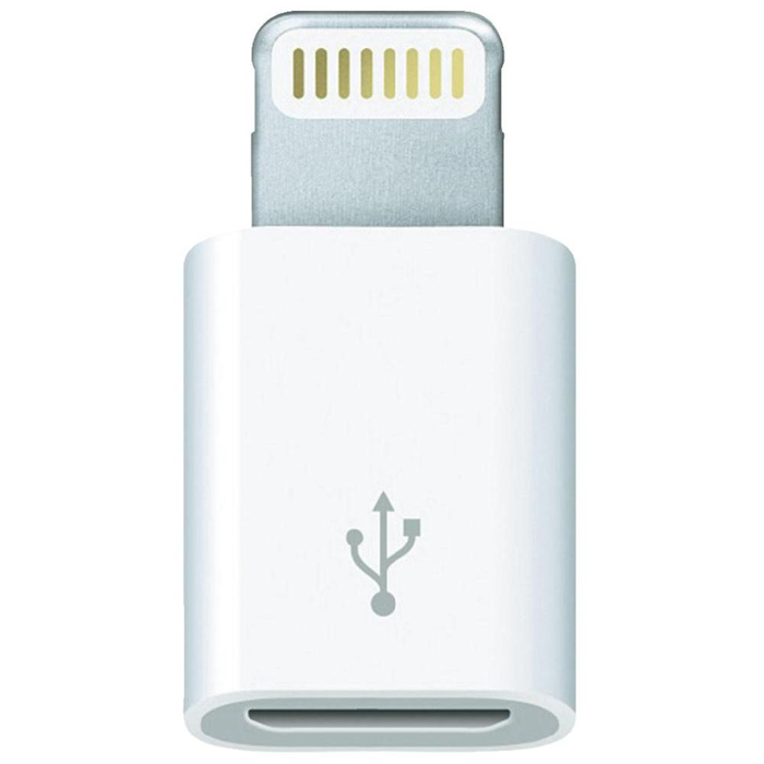 Apple Lightning to Micro USB Adapter (MD820ZM/A)MD820ZM/A Apple Lightning to Micro USB Adapter (MD820ZM/A)MD820ZM/AApple Lightning to Micro USB Adapter (MD820ZM/A) позволяет подключать мобильные устройства Apple с разъемом 8 pin к компьютеру, ноутбуку или зарядному устройству через порт microUSB для синхронизации данных или для зарядки аккумулятора. Совместимость: iPhone 5/5c/5s/6/6 Plus, iPad 4/Air/Air 2, iPad mini, iPod touch 5, iPod nano 7