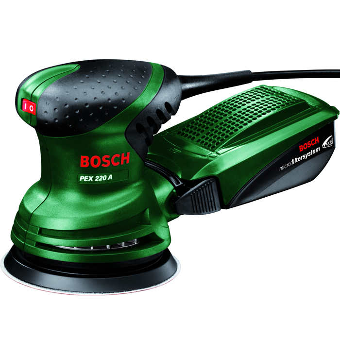 Шлифмашина Bosch PEX 220 A (0603378020)0603378020 Шлифмашина Bosch PEX 220 A (0603378020)0603378020Bosch PEX 220 A — это мощная эксцентриковая шлифмашина, которая выгодно отличается высокой производительностью съема. Наряду с этим она настолько практична, что подходит даже для сложных шлифовальных и полировальных работ, например в труднодоступных местах или для рельефных поверхностей. PEX 220 A гарантирует высокую производительность шлифования и превосходные результаты как при деликатном шлифовании, так и в ходе полирования. Кроме того, PEX 220 A оснащена системой микрофильтрации, разработанной Bosch. Встроенный элемент для всасывания пыли удаляет пыль непосредственно с заготовки, направляя ее во входящий в комплект пылесборник системы микрофильтрации. Преимущество: возможность проведения шлифовальных работ даже в меблированных помещениях. Эксцентриковая шлифмашина Bosch PEX 220 A оснащена мощным двигателем на 220 Вт. Благодаря размерам 347 x 70 x 220 мм (Д x Ш x В) и весу 1,4 кг эта машина имеет компактное исполнение и поэтому очень легка в обращении. Здесь...