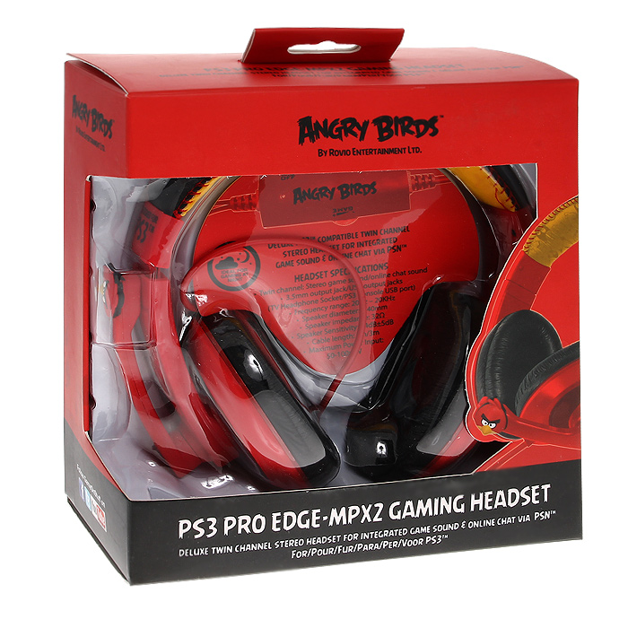 Игровая гарнитура Angry Birds PS3 Pro EDGE-MPX2PS3 Pro EDGE-MPX2 Игровая гарнитура Angry Birds PS3 Pro EDGE-MPX2PS3 Pro EDGE-MPX2Стильная геймерская двухканальная гарнитура с микрофоном для чата по лицензии компании Rovio Entertainment выполнена в стиле знаменитой на весь мир игры Angry Birds.