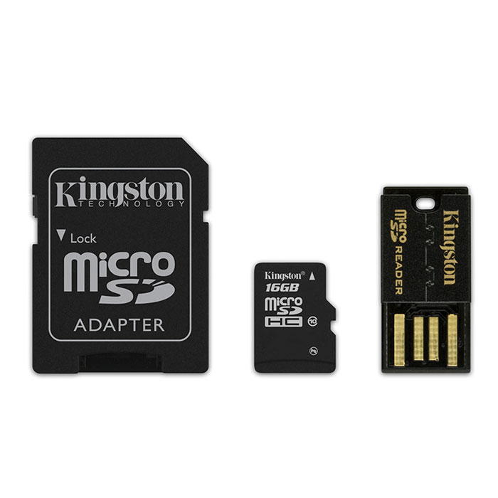 Kingston microSDHC Class 10, 16GB карта памяти + SD адаптер + USB readerMBLY10G2/16GB Kingston microSDHC Class 10, 16GB карта памяти + SD адаптер + USB readerMBLY10G2/16GBКарты microSDHC позволяют хранить большие объемы музыки, видео, изображений, игр в современных мобильных устройствах. Флэш-карты microSDHC относятся к 10 скоростному классу, т.е. максимальная скорость передачи данных составляет 10 Мб/с. По размерам карты microSDHC совпадают с картами microSD, но совместимы только с устройствами, поддерживающими стандарт microSDHC в соответствии со спецификацией SD Specification Version 2.0. Карты microSDHC можно использовать с адаптером как полноразмерные карты SDHC. Внимание: перед оформлением заказа, убедитесь в поддержке вашим электронным устройством карт памяти данного объема.