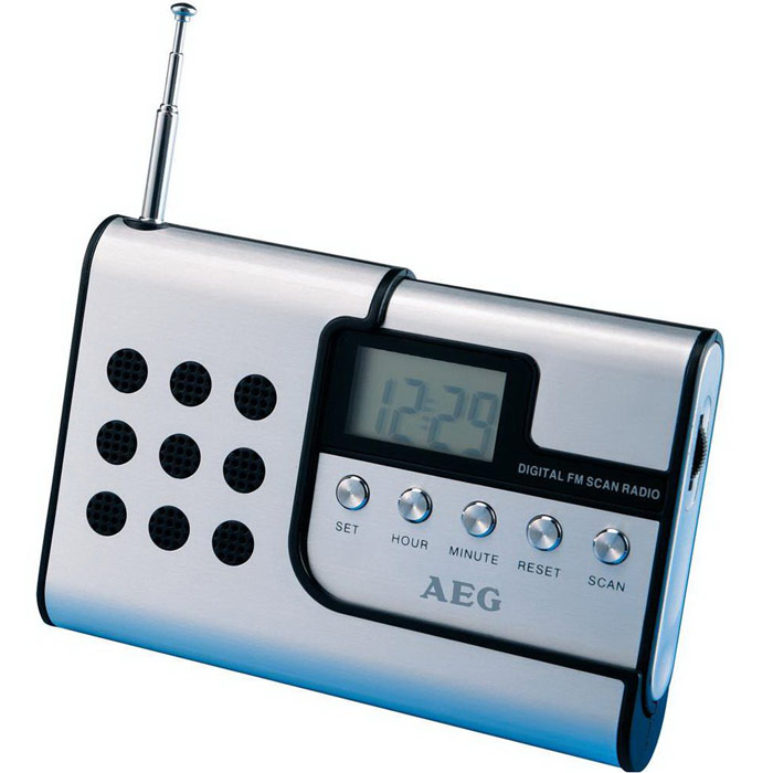 AEG DRR 4107, Aluminium радиоприемникDRR 4107 AEG DRR 4107, Aluminium радиоприемникDRR 4107Портативный радиоприемник AEG DRR 4107 с привлекательным алюминиевым дизайном. Дисплей Телескопическая антенна Индикация времени суток Отделяемая от корпуса колонка Возможность крепления на ремне Высококачественный металлический корпус