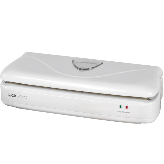 Clatronic FS 3261, White вакуумный упаковщикFS 3261 Clatronic FS 3261, White вакуумный упаковщикFS 3261Аппарат для герметичной упаковки Clatronic FS 3261 запаивает, производит электронно-управляемую склейку пакета, запаивает и отделяет пакет в один прием. Позволяет надолго сохранять продукты, в том числе приготовленные, без консервантов. Использует специальные пакеты и пленку для вакуумной упаковки Сохраняет продукты сочными Без доступа кислорода продукты дольше хранятся даже без замораживания Продукты в герметичных вакуумных пакетах удобно брать с собой в поездки, походы, командировки Можно упаковывать сухие и влажные продукты Режим работы: интервальный - 6 секунд работа / 54 секунды пауза Мощная отсасывающая помпа Смотровое окошко для контроля остатка пленки 2 индикаторные лампочки