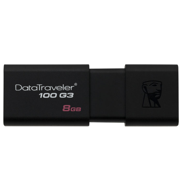 Kingston DataTraveler 100 G3 8GB USB 3.0 флэш-драйвDT100G3/8GB Kingston DataTraveler 100 G3 8GB USB 3.0 флэш-драйвDT100G3/8GBUSB-накопитель DataTraveler 100 G3 (DT100G3) компании Kingston соответствует спецификациям нового поколения USB 3.0 и позволяет использовать все преимущества новейших технологий, используемых в современных ноутбуках, настольных компьютерах и других цифровых устройствах. С накопителем DT100G3 хранение и передача документов, презентаций, музыки, видео и решение других задач становится быстрее и проще. DT100G3 имеет невысокую стоимость, что обеспечивает экономически эффективный переход на технологию USB 3.0. Накопитель DT100G3 доступен в вариантах емкости 8ГБ-64ГБ, поддерживает обратную совместимость с USB 2.0. Используйте технологии будущего уже сегодня!