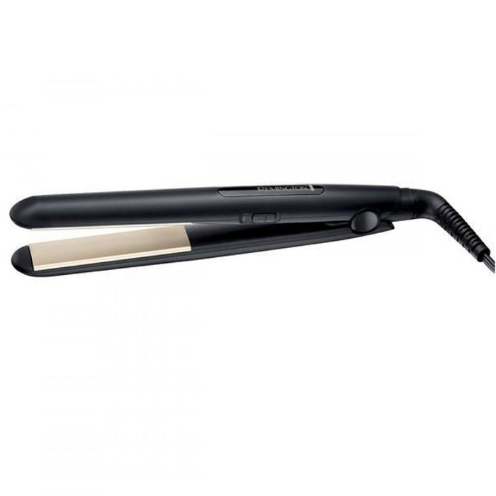 Remington S1510 выпрямитель для волосS1510 Remington S1510 выпрямитель для волосS1510Благодаря уникальному инновационному покрытию пластин у прибора Remington S1510 4 уровня защиты. Дело в том, что пластины выпрямителя покрыты сразу несколькими материалами (керамика, тефлон и турмалин), каждый из которых выполняет свою немаловажную функцию: керамика обеспечивает равномерное распределение тепла по поверхности пластины, тефлон позволяет добиться идеального скольжения прибора по волосам, а турмалин создает ионизирующий эффект (антистатическое воздействие для улучшение структуры волос) и придает волосам здоровый и сияющий блеск. Узкие керамические плавающие пластины с удлиненной базой отлично прилегают к волосам, обеспечивая превосходное выравнивание, и позваляют захватить широкую прядь волос, тем самым ускорив процесс укладки. Максимальная температура нагрева 220°С достигается через 30 секунд после включения. Имеет два режима температуры нагрева рабочей поверхности: высокий 220°С и низкий 180°С. Выпрямитель имеет кнопку Вкл/Выкл, светодиодный индикатор (LED) для...
