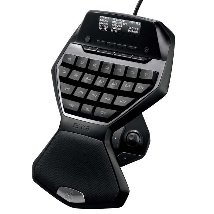 Logitech G13 Gaming Keyboard проводная игровая клавиатура (920-005039)920-005039 Logitech G13 Gaming Keyboard проводная игровая клавиатура (920-005039)920-005039Клавиатура G13 содержит 25 программируемых G-клавиш, которые упрощают сложные действия благодаря возможности настроить до 75 уникальных функций в трех разных режимах, используя по три макроса на клавишу. G-клавиши обеспечивают мгновенный доступ к множеству настраиваемых функций в одно нажатие. Используйте всю мощь G-клавиш для настройки одноклавишных действий, вызова сложных макросов или изощренных LUA-сценариев – не отрываясь от игры. Мгновенно упрощайте действия, чтобы сохранять погруженность в игру и не терять ни секунды. Знание — сила: ЖК-дисплей GamePanel позволяет вам расширить возможности своего игрового пространства благодаря отображению такой дополнительной информации, как игровая статистика в реальном времени, информация о системе, данные о связи по технологии VoIP и игровые таймеры. Можно добавить апплеты для дисплея GamePanel, разработанные сообществом пользователей, либо создать собственные. Кроме того, цвет подсветки дисплея будет соответствовать...