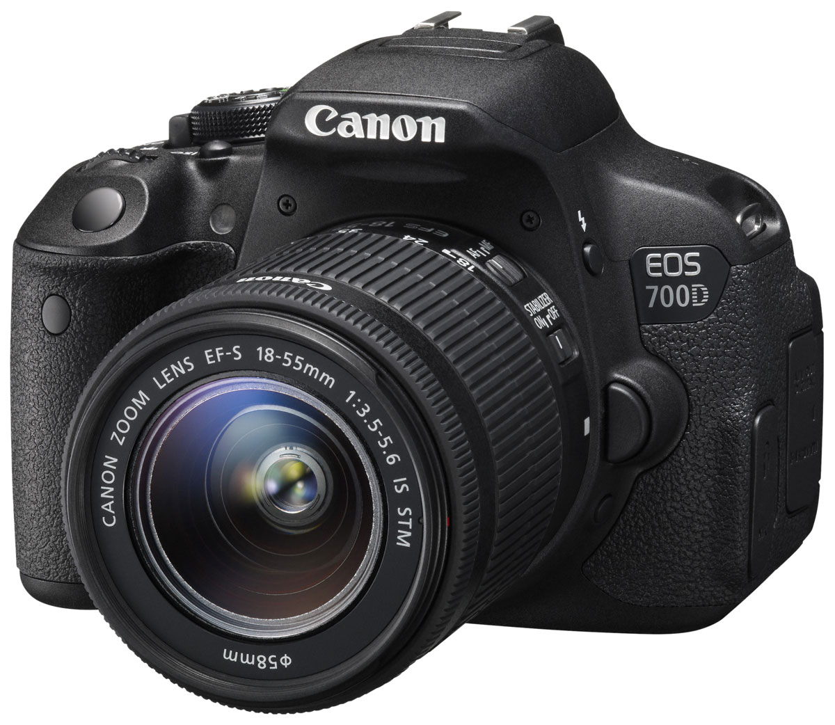 Canon EOS 700D Kit EF-S 18-55 IS STM цифровая зеркальная фотокамера8596B005 Canon EOS 700D Kit EF-S 18-55 IS STM цифровая зеркальная фотокамера8596B005Цифровая зеркальная камера Canon EOS 700D идеальна для первого опыта в мире изображений EOS. Сделайте шаг в мир цифровой зеркальной фотографии и раскройте свой творческий потенциал. 18-мегапиксельный датчик позволяет создавать превосходные фотографии и видео, а удобный сенсорный ЖК-экран с переменным углом наклона Clear View II превращает съемку в удовольствие. Превосходное качество изображения: Запечатлейте каждую деталь благодаря 18-мегапиксельной матрице с гибридным CMOS-автофокусом. EOS 700D позволяет создавать изображения с низким уровнем шумов, которые можно распечатывать в большом разрешении, либо кадрировать и менять композицию. Видео в формате Full HD: Снимайте видео с разрешением 1080p и с выбором оптимального уровня автоматического или ручного контроля. Технология гибридной автофокусировки обеспечивает автоматическую непрерывную фокусировку при съемке видео. EOS 700D поддерживает почти бесшумную следящую автофокусировку для видео,...