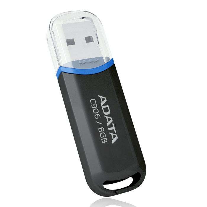ADATA C906 8GB, Black флэш-накопительAC906-8G-RBK ADATA C906 8GB, Black флэш-накопительAC906-8G-RBKUSB флэш-накопитель ADATA C906 ADATA сохраняет классический внешний вид своих предшественников. Доступная в черном и белом цвете, модель C906 улавливает сущность современного дизайна и представляет абсолютный стиль минимализма с отпечатком городского очарования, что делает ее не только практичным устройством хранения, но и модным аксессуаром, раскрывающим Вашу индивидуальность. Весом всего 9 грамм и длиной 5.8 см, модель C906 представляет собой чрезвычайно компактное USB-устройство, которое обеспечивает легкую мобильность всех Ваших данных. Конструкция с закругленными концами и глянцевой отделкой делает накопитель ADATA C906 очень привлекательным; он также имеет специальный съемный колпачок с креплением на противоположной стороне устройства для предотвращения его потери. С емкостью от 4 до 32 ГБ накопитель C906 соответствует любым Вашим запросам. Его способность хранить музыкальные файлы, фотографии, Вашу медиа-библиотеку и личные файлы, а...