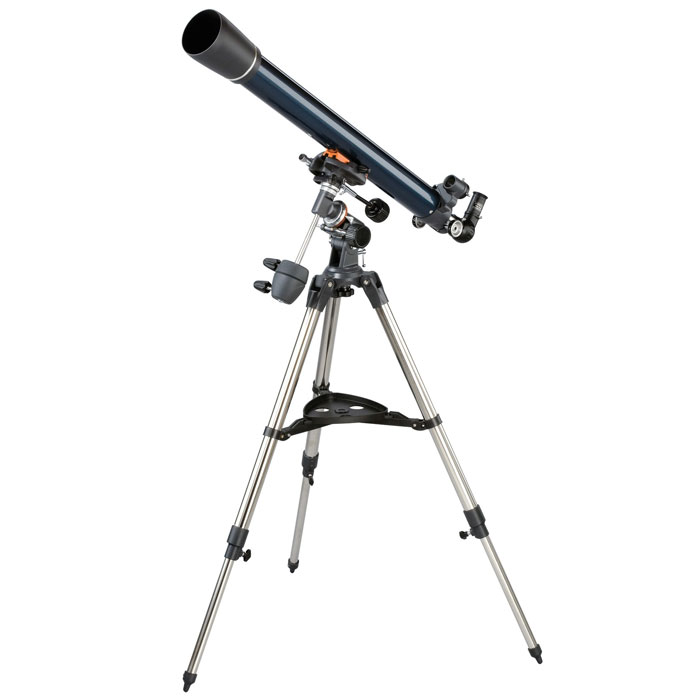 Celestron AstroMaster 70 EQ телескоп-рефракторC21062 Celestron AstroMaster 70 EQ телескоп-рефракторC21062Телескоп Celestron AstroMaster 70 EQ - это мощный оптический инструмент, обладающий качественной оптикой, надежностью и простотой в эксплуатации. Устройство дает яркие, контрастные изображения тысяч объектов ночного неба, делая занятия астрономией интересными и доступными каждому. Телескоп быстро подготавливается к работе, не требуя инструментов для сборки, и практически не нуждается в техническом обслуживании. Телескопы серии AstroMaster оснащены переработанными искателями StarPointer, упрощающими наведение на цель, быстросъемными приспособлениями типа «ласточкин хвост» для крепления оптической трубы, удобными полочками для аксессуаров и легкими, предварительно собранными стальными треногами. Телескопы имеют ручное управление, позволяющее легко и быстро находить небесные объекты и следить за ними. Интересуют наблюдения наземных объектов? Оптика с прямым изображением идеально подходит для этих целей.