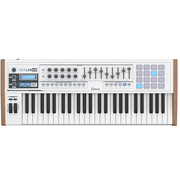 Arturia KeyLab 49 Midi-клавиатураArturia Arturia KeyLab 49 Midi-клавиатураArturia49 клавишная MIDI-клавиатура Arturia KeyLab 49 идеально впишется в переполненную профессиональную установку. Клавиатура обладает полувзвешенными клавишами, чувствительными к скорости нажатия, функцией послекасания. Arturia KeyLab 49 имеет назначаемые поворотные регуляторы, фейдеры и переключатели.
