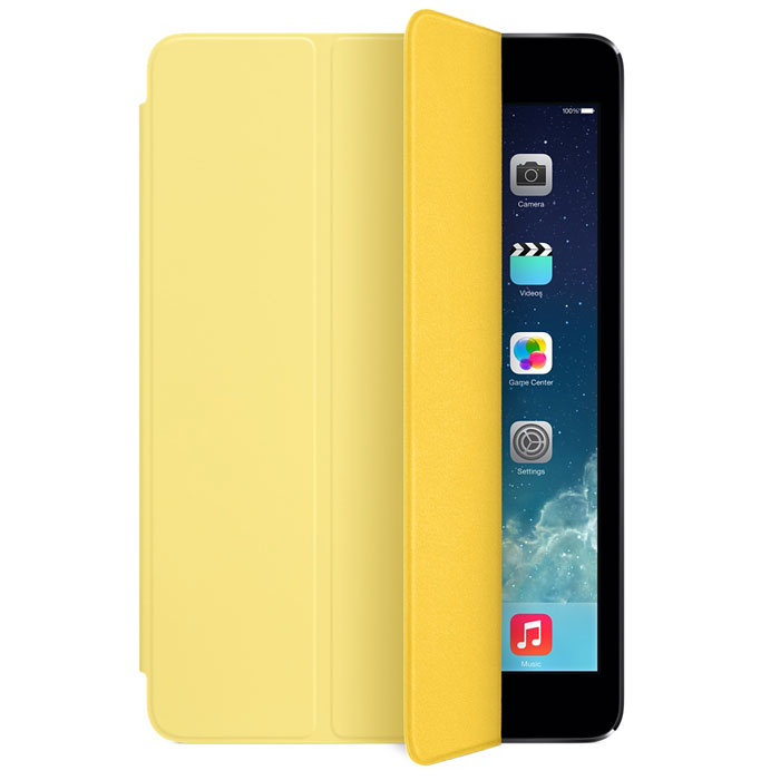Apple iPad mini Smart Cover чехол для iPad mini Retina, YellowMF063ZM/A Apple iPad mini Smart Cover чехол для iPad mini Retina, YellowMF063ZM/AЛёгкая и прочная обложка Apple iPad Smart Cover полностью обновлена, чтобы соответствовать дизайну iPad mini с дисплеем Retina. Она защищает дисплей планшета, не закрывая заднюю часть алюминиевого корпуса. Поэтому Ваш iPad выглядит именно как iPad — только он лучше защищён. Обложка изготовлена из мягкого прочного полиуретана и доступна в шести ярких цветах. А её мягкая подкладка из микрофибры того же цвета помогает поддерживать экран в чистоте. Крепление обложки идеально прилегает к корпусу планшета, а магниты надёжно удерживают её. При открытии чехла-обложки iPad mini автоматически выходит из режима сна, а при закрытии моментально возвращается в режим сна. Обложка Smart Cover может служить подставкой для набора текста. Сложите её, чтобы установить iPad mini с удобным наклоном. Продуманная конструкция обложки Smart Cover также позволяет сложить её и превратить в идеальную подставку для общения в FaceTime и просмотра фильмов.